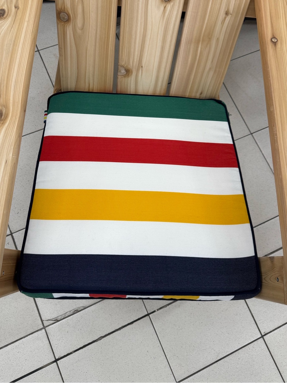 Hudson’s Bay Stripes Outdoor Muskoka Seat Pad, Multi-Coloured, 20” x 19”